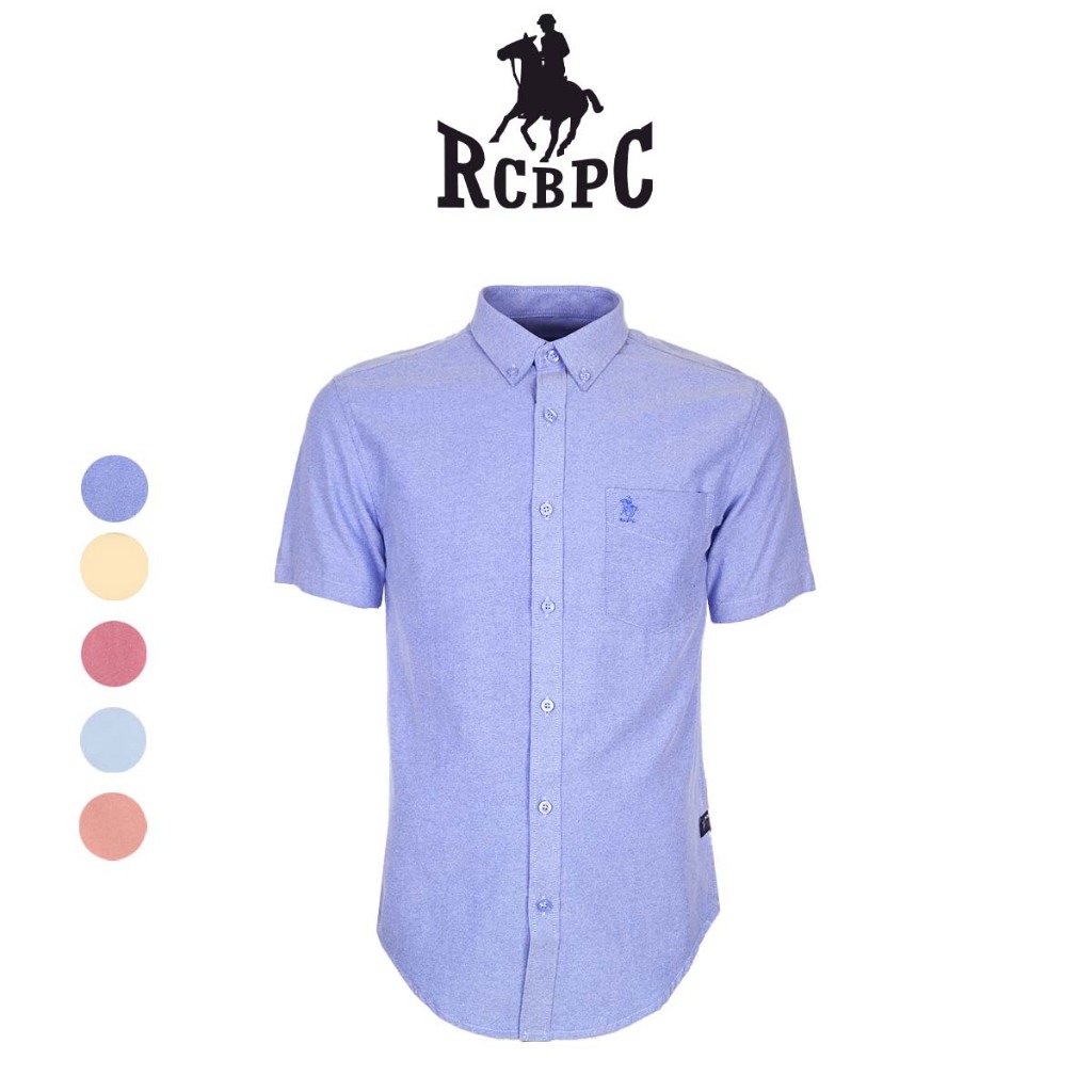 RCBPC Men Slim Short Sleeve Business Wear PMSSA60123 Blue / Yellow / Red / Light Blue / Orange / Purple