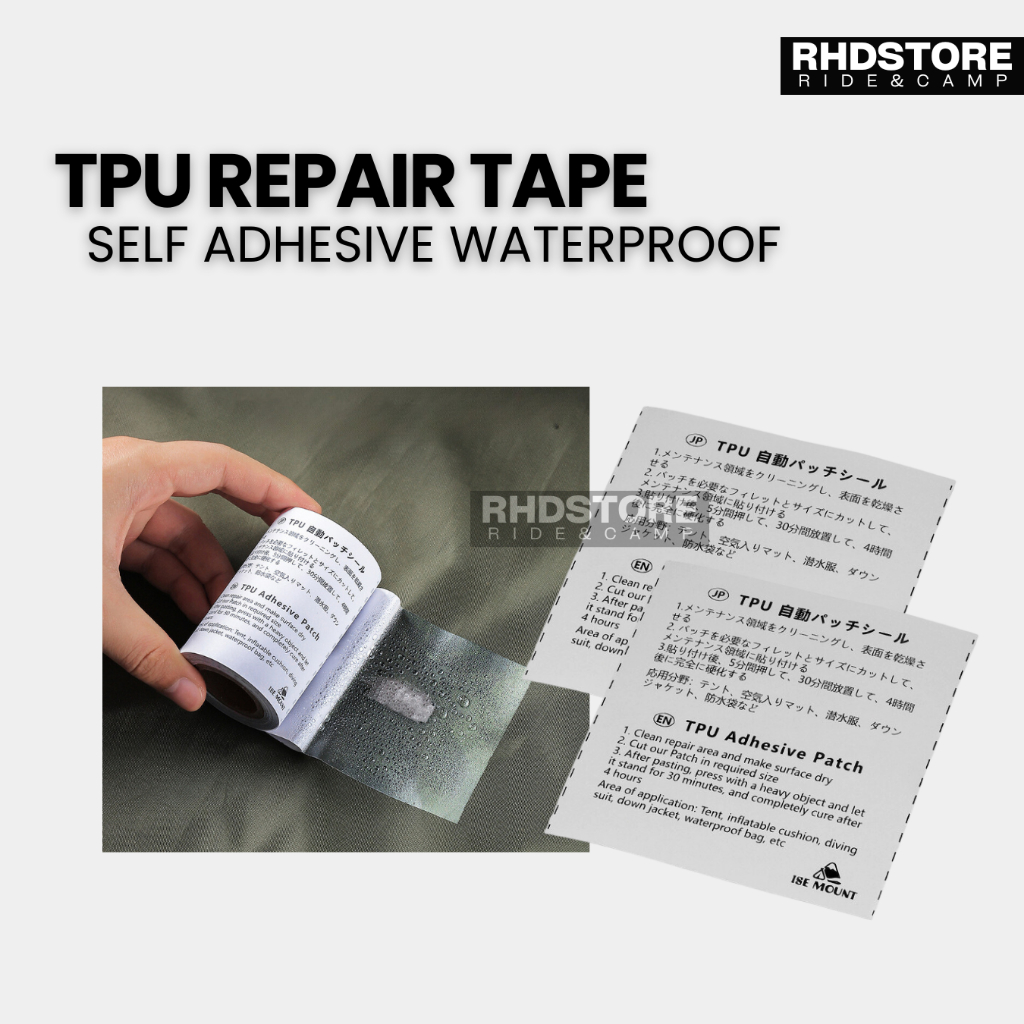 Emergency Repair Tape TPU Diy Camping Outdoor Waterproof Patch Tampal Leak Bocor Puncture Pool Tent Flysheet Khemah