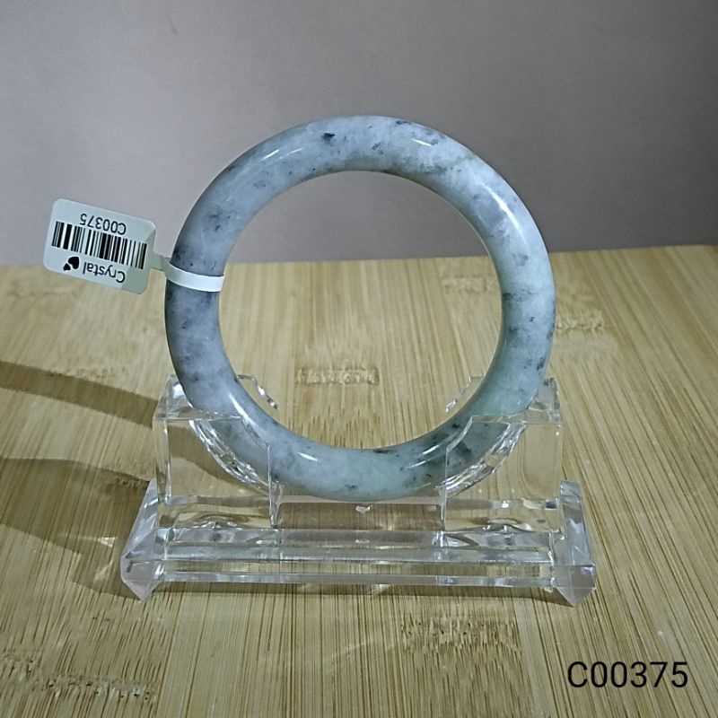 Natural Myanmar Grade A Jade Bracelet 11.2 x 10.7mm 天然 缅甸 A货翡翠 春彩乌鸡圆条 56.2圈口 手镯 [ C00375 ]