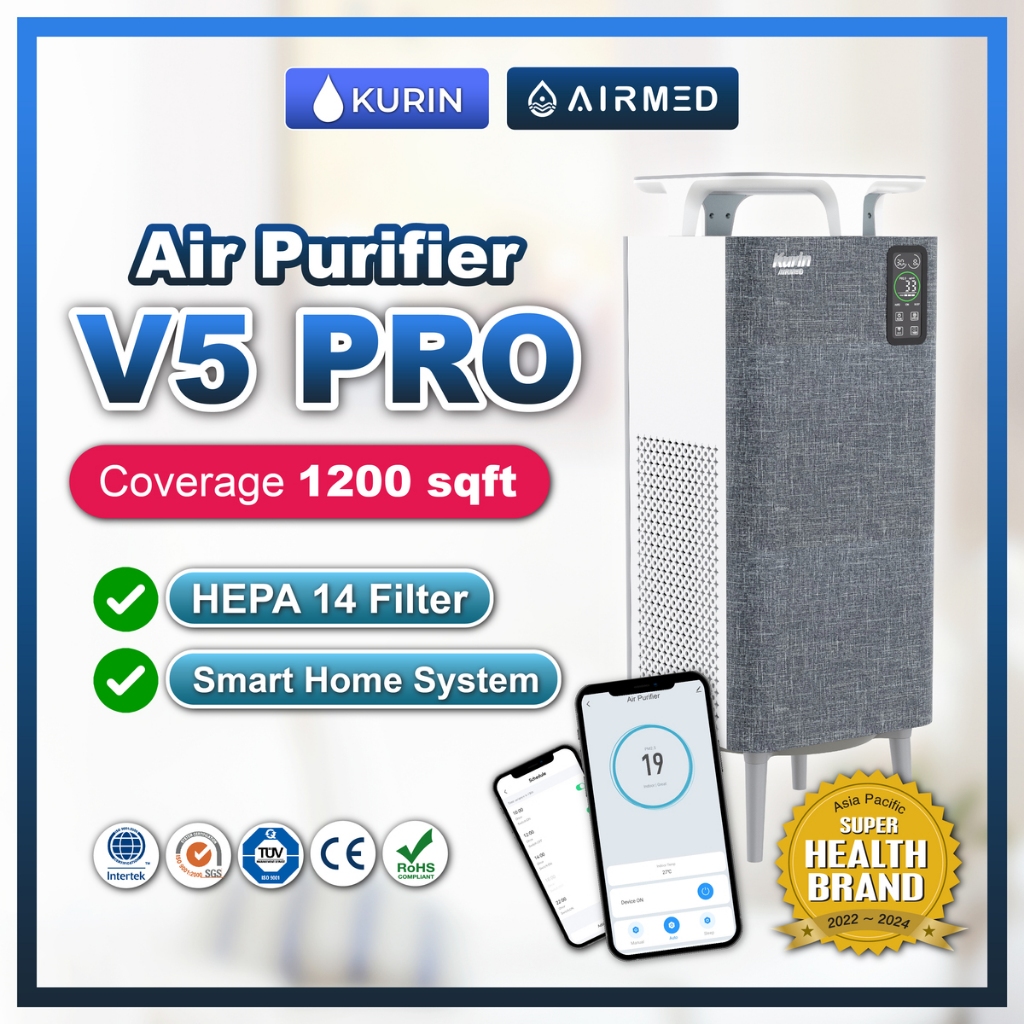 (OFFICIAL) Kurin Japan Air Purifier V5 PRO Pets Home Fresh Air Dust Habuk Asthma 空气净化器 鼻子皮肤敏感 哮喘 宠物毛发 灰尘 病菌