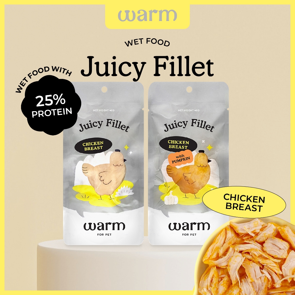 WARM FOR PET Juicy Fillet (40g) Pet Food Treat Premium (Wet / Snacks / Supplements) Cat Dog