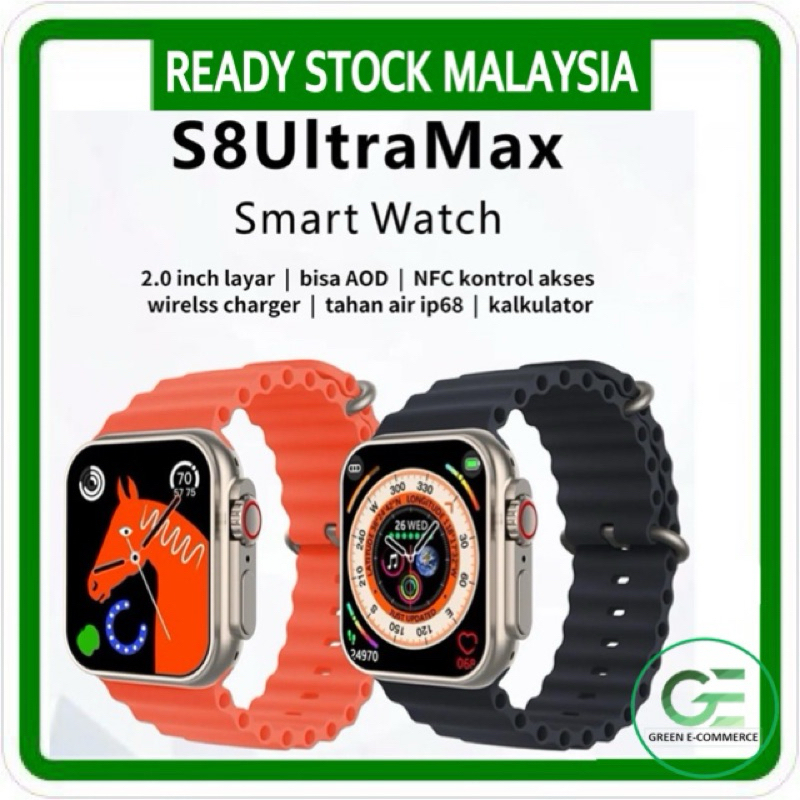 2023 New S8 Ultra Smart Watch Waterproof Ultra Series 8 sports watch Bluetooth call fitness health monitoring Ready Stok