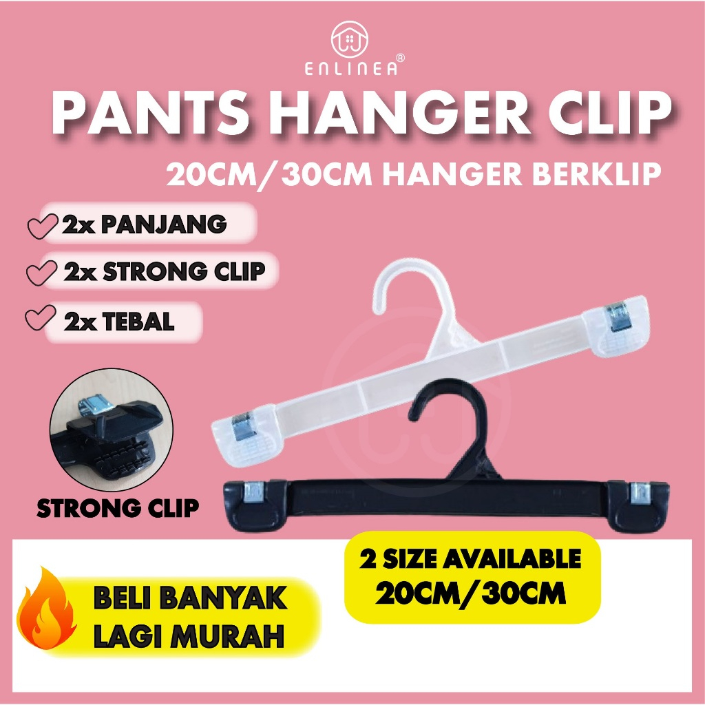 Multipurpose Plastic Hanger with clips for Pants Scarf Tudung Hanger Clip Seluar Hanger Tudung Clip