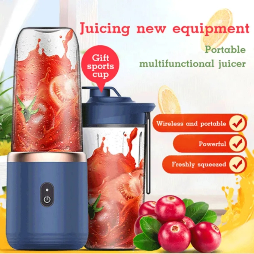 2 Cups Electric Juicer Fruit Blender Juice Maker Portable Wireless household travel 6 Blade Upgraded Mini Mixer 榨汁机