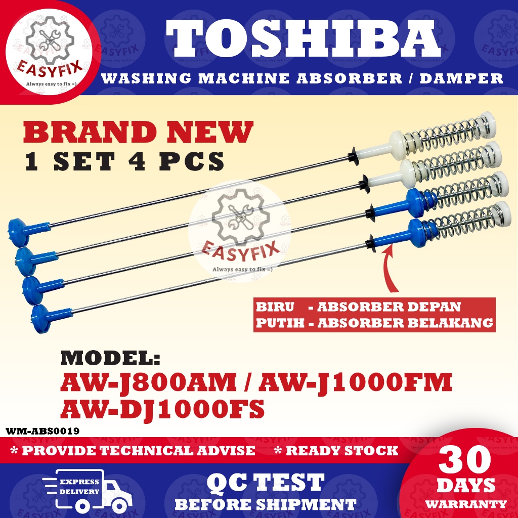 AW-J800AM / AW-J1000FM / AW-DJ1000FS TOSHIBA Washing Machine Absorber DAMPER Suspension toshiba absorber