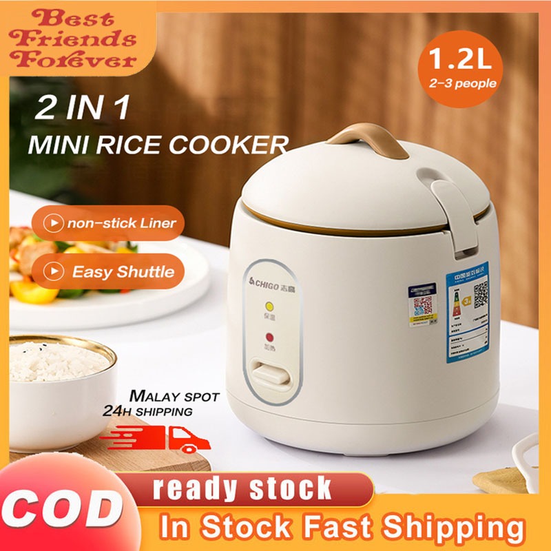 BFF 24SS CHIGO 1.2L Mini Rice Cooker Periuk Nasi Elektrik Kecil Cooking Pot Electric Rice Cooker Pot Steamer (1.2L/200W)