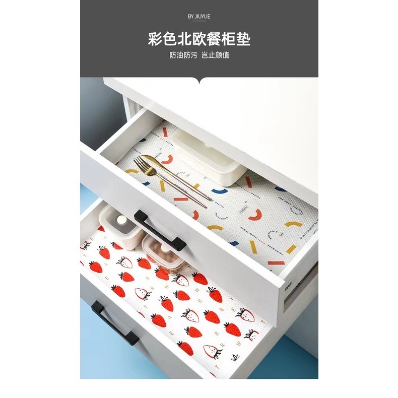=IG=DIY EVA Drawer Mat Paper Non Slip Cabinet Mat Water & Oil-proof Kitchen Mat  Alas Almari Lapik Laci Habuk