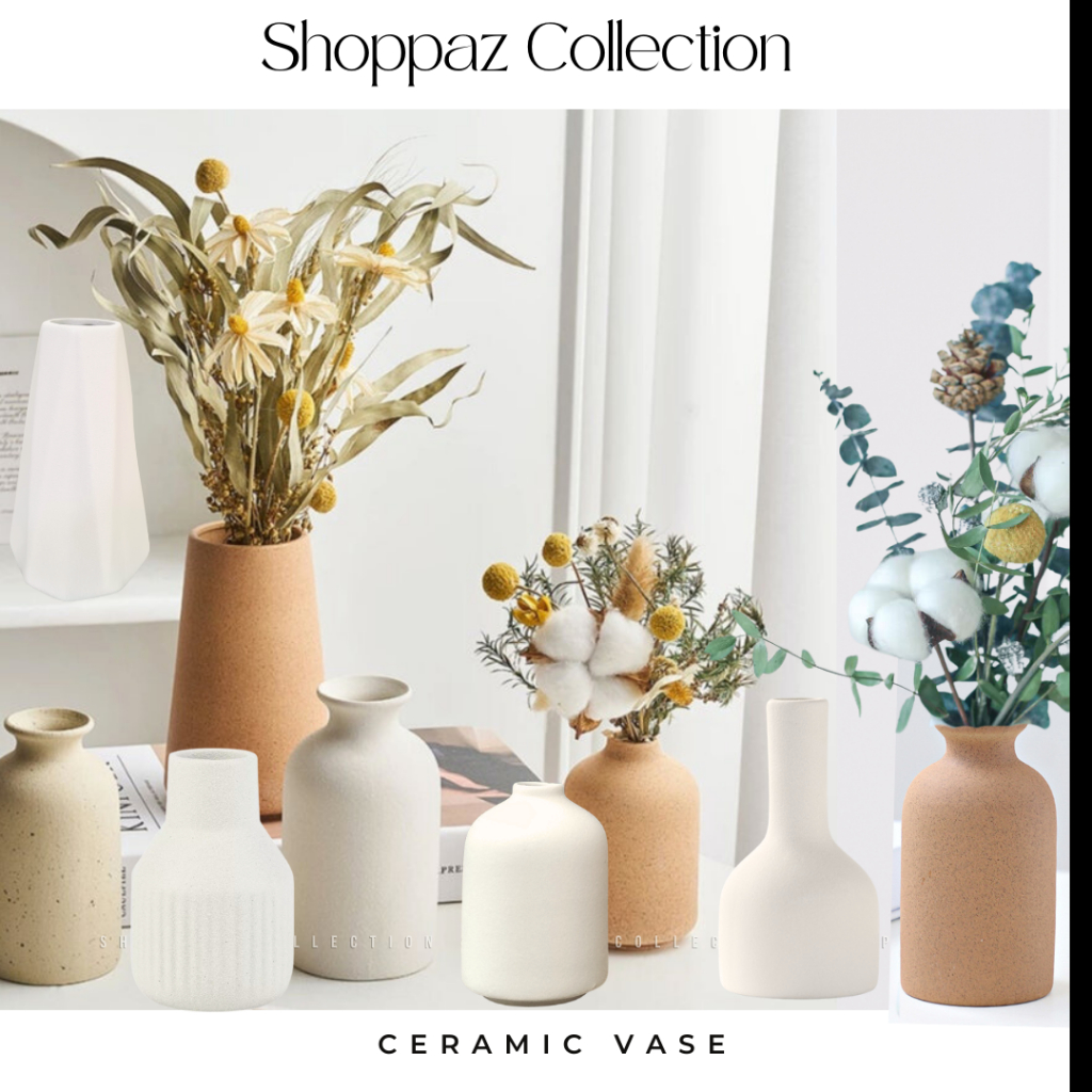 Shoppaz Vase Flower Pot Flower Vase Ceramic Vase Nordic Decoration Home Decor Pasu Bunga Hiasan Ruang Tamu Pasu Hiasan 5