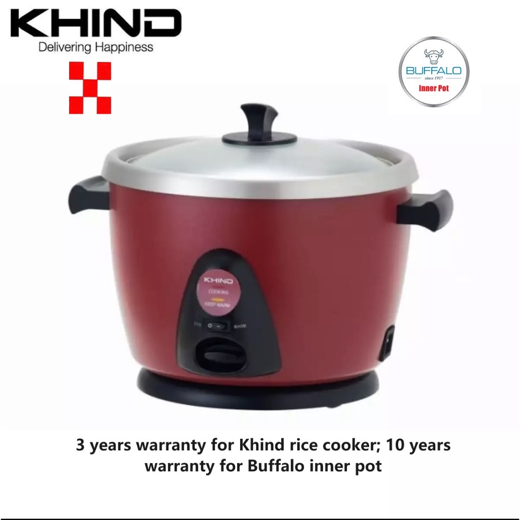 (With Bubble Wrap) Khind Anshin 1.8L Stainless Steel Inner Pot Rice Cooker FOC Stainless Steel Steam Tray RC118M