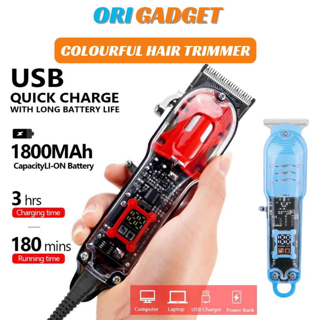 Transparent Trimmer Hair Clipper Rechargeable Small Silent Electric Hair Clipper Cordless Men's USB Home Hair Clipper