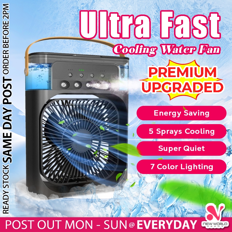 《 𝟰 𝗜𝗡 𝟭 》Portable Mini Air Cooler Conditioner Humidifier Purifier Fan USB Cooling Mist Fan Aircond Kipas Penyejuk 冷风扇