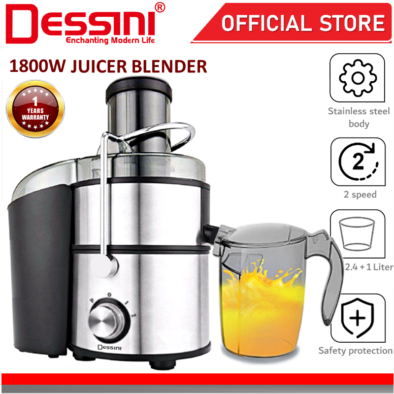 DESSINI ITALY Stainless Steel Blender Grinder Chopper Mixer Miller Juicer Extractor Smoothie Ice Crusher Pengisar