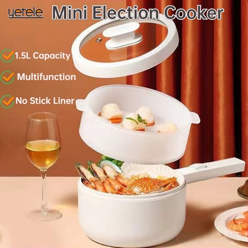 2.0L Multifunctional Cooker Electric Rice Cooker Hot Pot With Steam Tray Non Stick Ceramic Frying Pan Kitchen