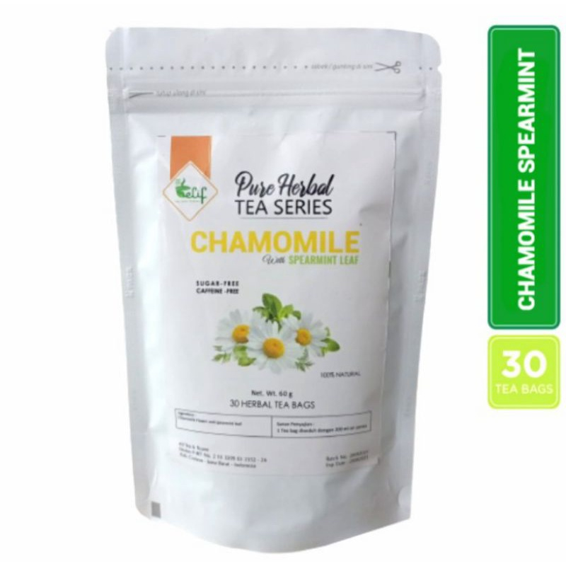ELIF TEA Chamomile Spearmint Tea PCOS & Daun Spearmint Pure Herbal Tea Series 30 Tea Bag