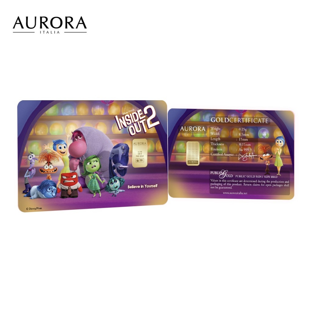 DISNEY X AURORA ITALIA (0.25g) 999.9 Inside Out 2 Limited Edition Gold&hellip;