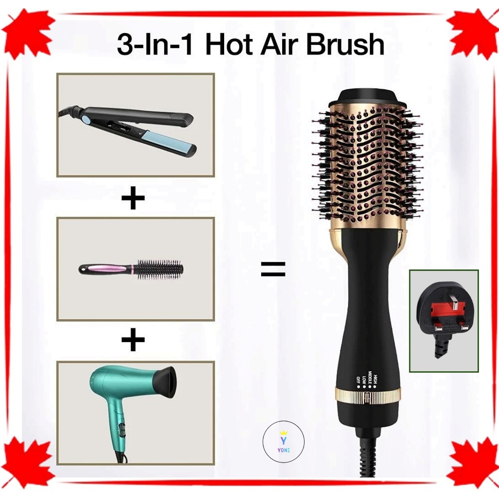 👍 Malaysia stock 👍 Hair Dryer Comb 3 IN 1 🌸 Hot Air Brush Dryer Straighten Hair Brush pengering rambut kering rambut 吹風筒