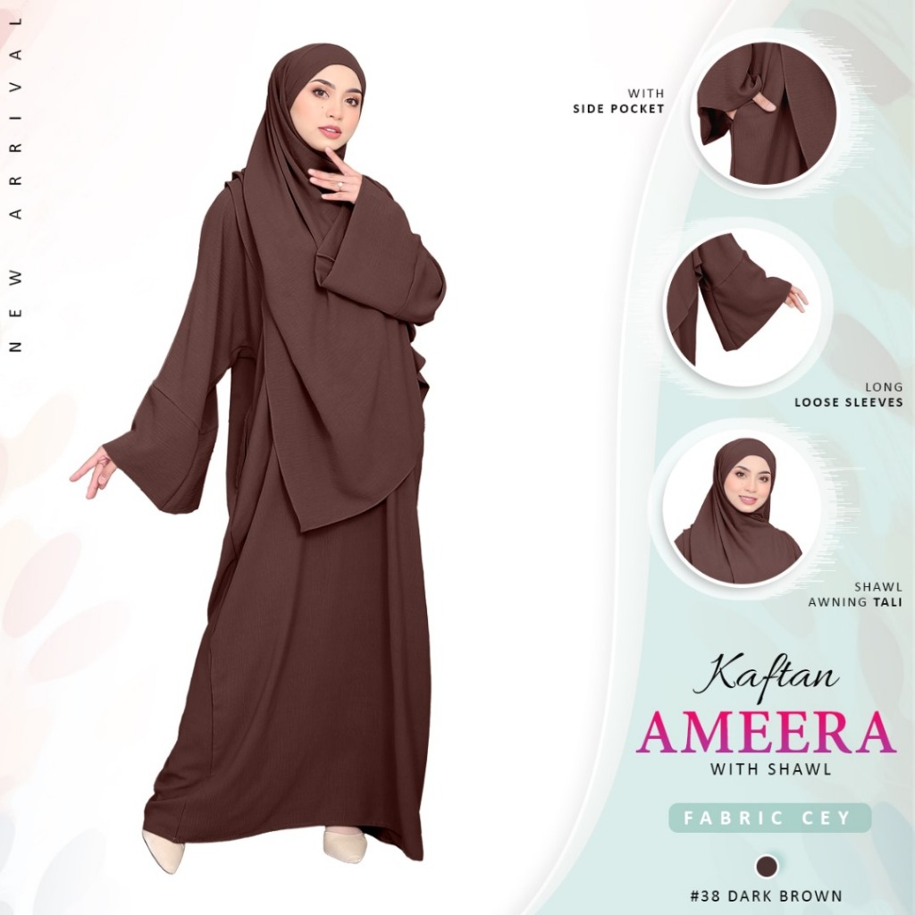 *New Arrivall*Kaftan AMEERA With Shawl Awning Tali Ready To Wear