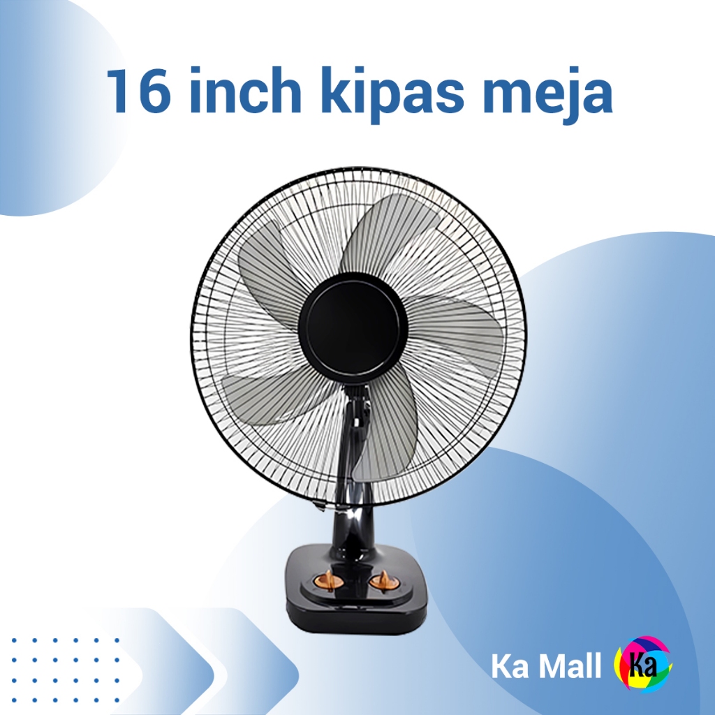 Table Fan 12"/16" Inch 5 Blades 3 Speed Timed Low Noise Angin kuat Kipas Floor fan desk fan