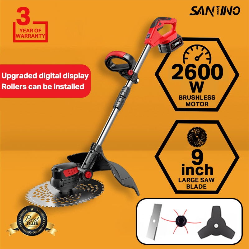 SANTINO  mesin rumput bateri Heavy duty cordless lawn mover grass cutter machine mesin potong rumput  battery 割草機 除草机