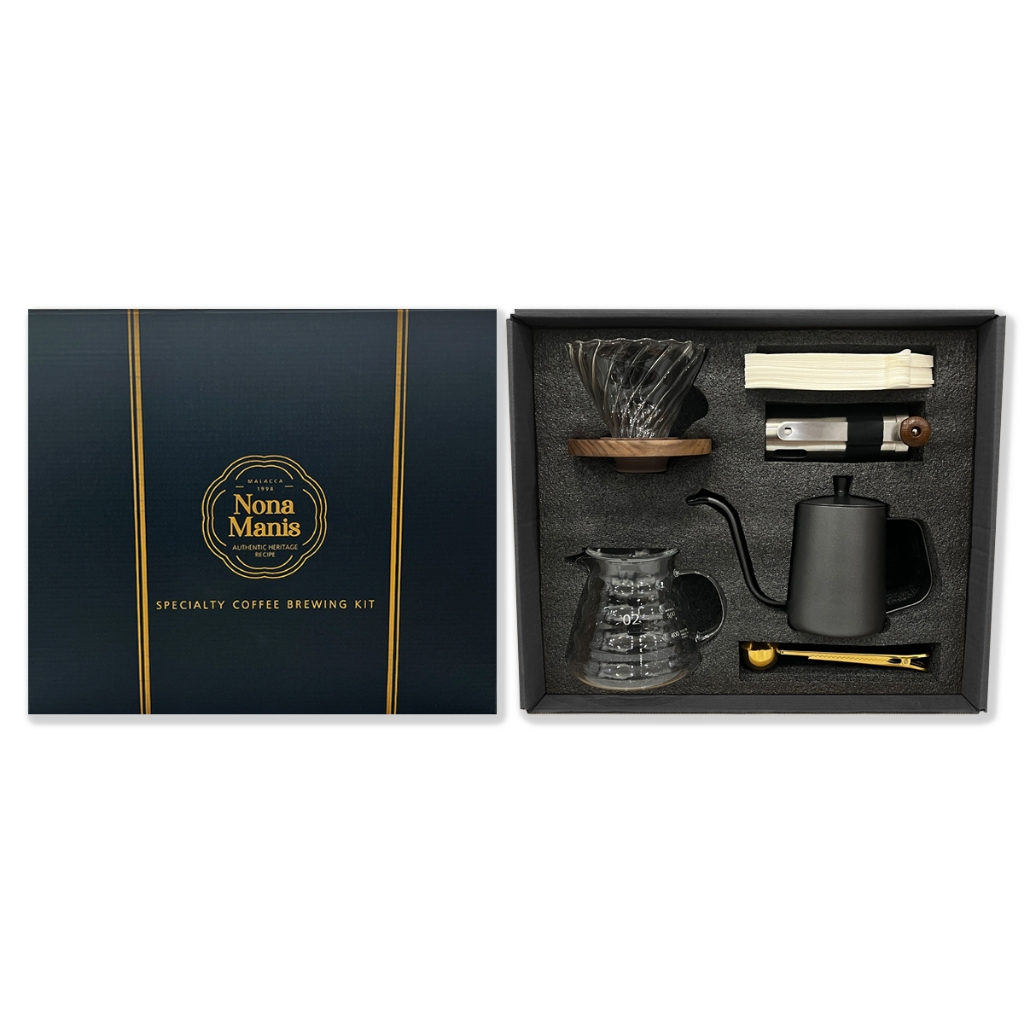 Hand Grinder Brew Coffee Set Full CoffeeBean Pot/Spoon/Filter Paper 100pcs / Set Membuat Kopi Manual