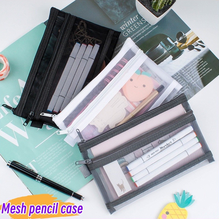 Single Layer Double Layer Pencil Case Three-Dimensional Pen Bag Nylon Stationery Storage Bag