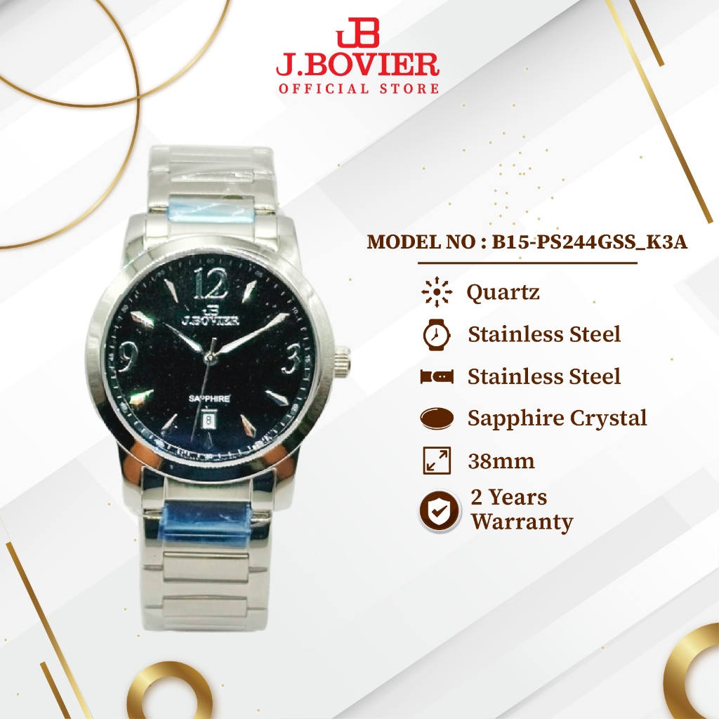 J.Bovier Men Watch Jam Tangan Lelaki B15-PS244GSS_K3A