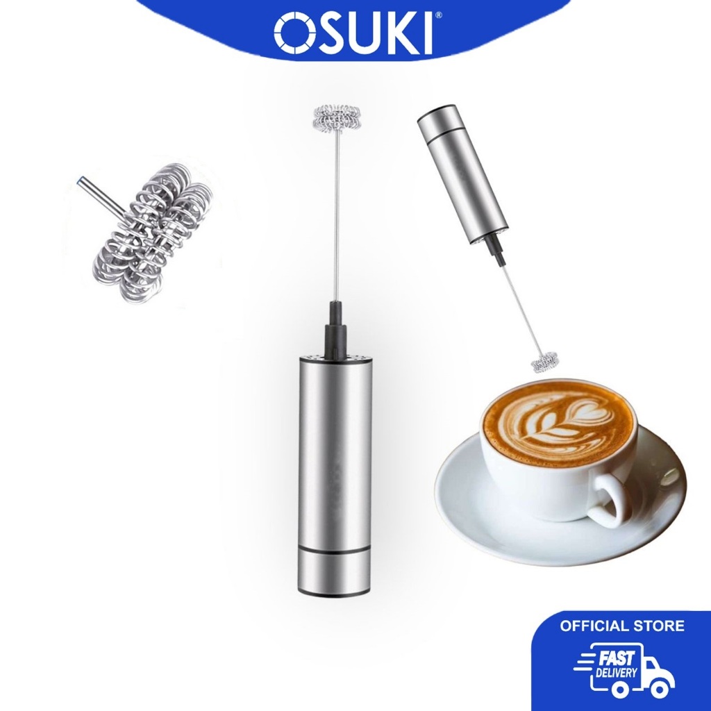 OSUKI Stainless Steel Coffee Milk Frother Mixer Stirrer Double Spring