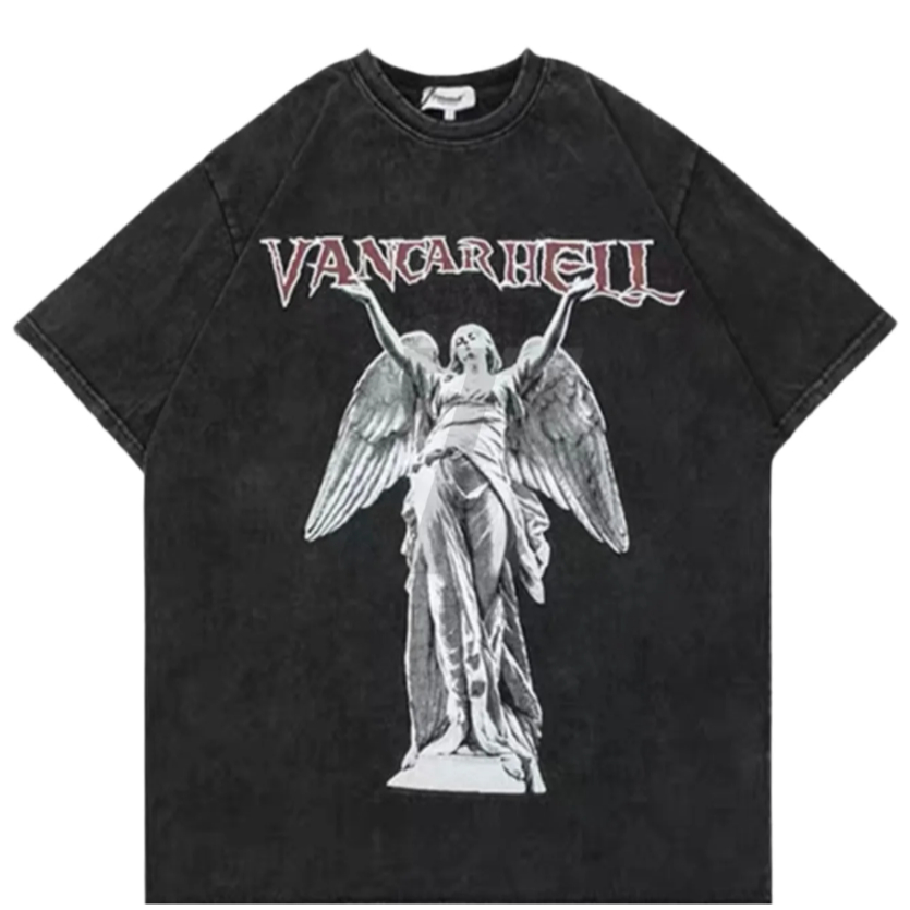 Vintage Series Angel Vancarhell Oversized Authentic Streetwear Unisex Washed Tee (Hot Selling)