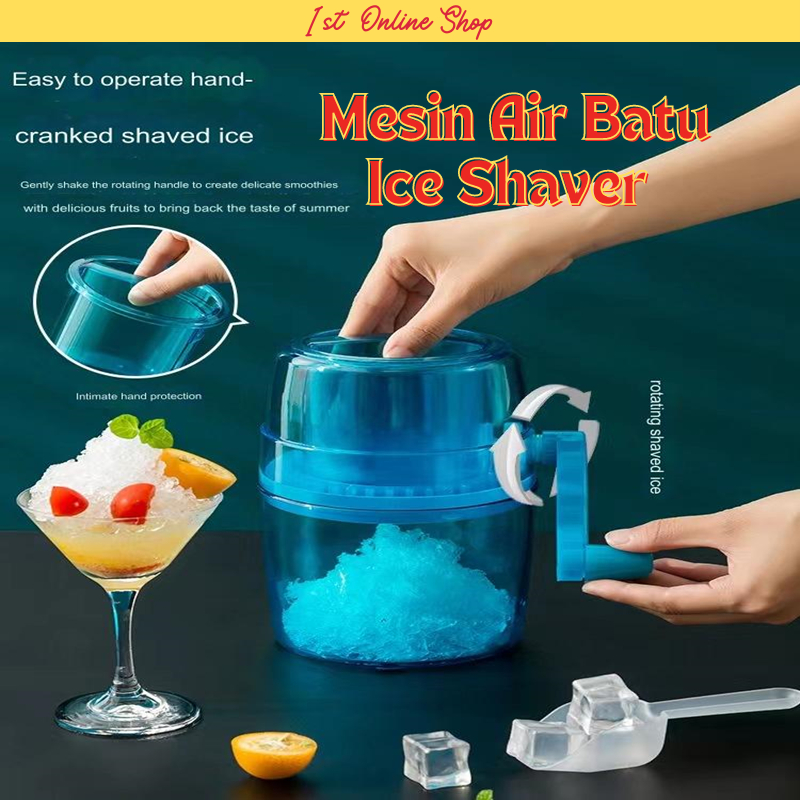 Hand Cranked Ice Shaver Mesin Air Batu Ice Shaver Manual Mesin Ais Kacang Snow Cones Machine Ice Blended Ice Maker