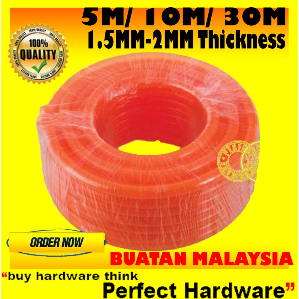 ✨MADE IN MALAYSIA ✨100% GARDEN HOSE ORANGE HOSE 5M/ 10M/15M/20M/30M GETAH PAIP WATER HOSE GETAH PAIP HOSE ORANGE