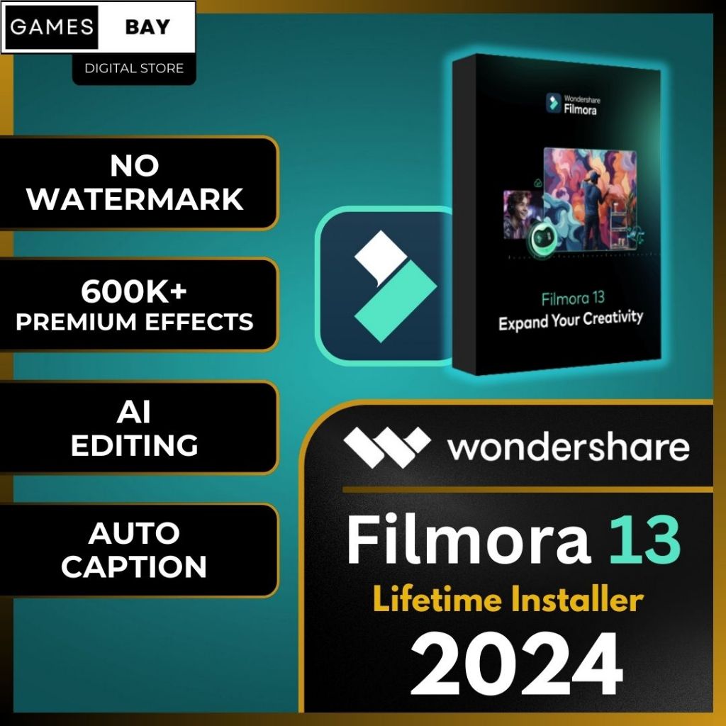 Wondershare Filmora 13 Premium AI Video Editing Software + ALL Effects | PC | Digital Download