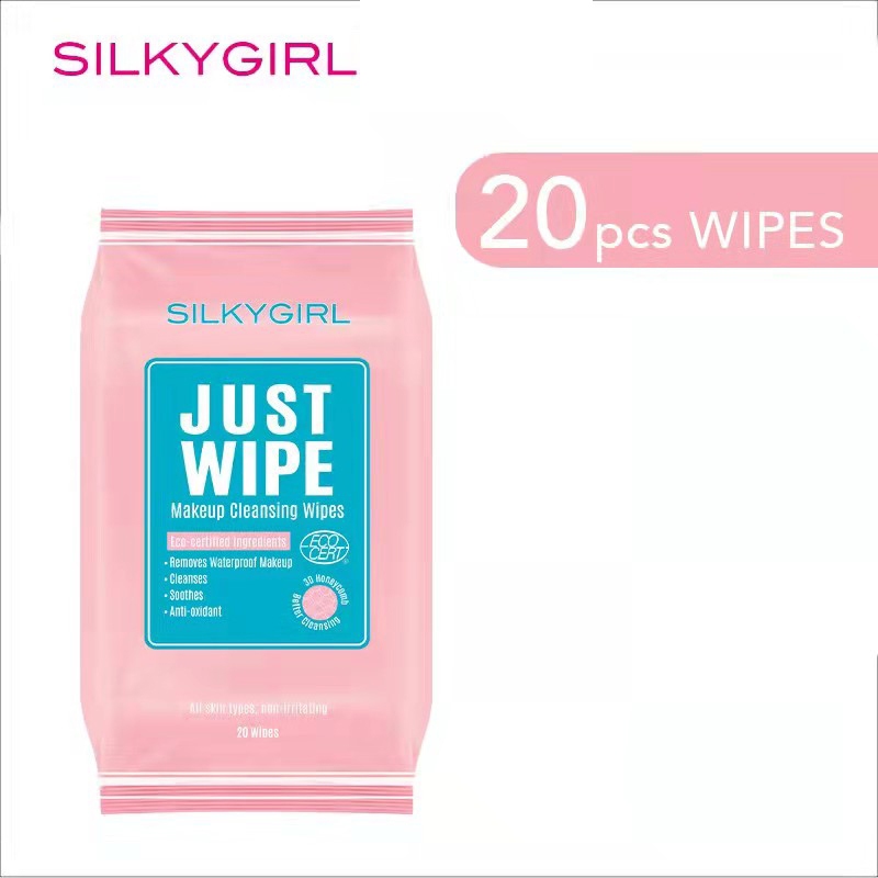 *SILKYGIRL* Cosmetic Just Wipe Makeup Cleansing Wipes 20’s - GQ0413