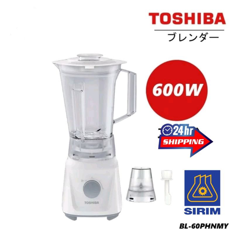 Toshiba Blender Multi Blender 600W 1.5 Litre plastic Jug With Grinder Dry Mill Jug BL-60PHNMY