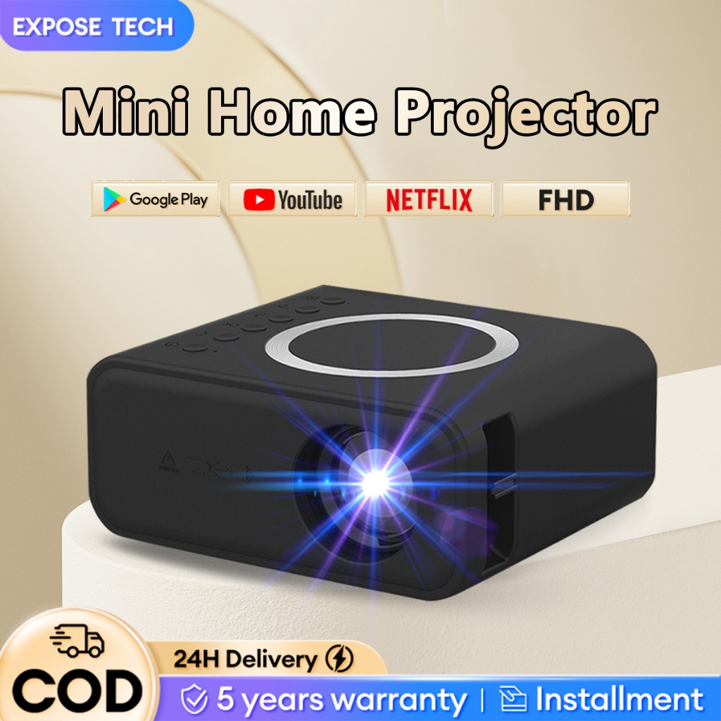 EXPOSE Mini Projector 4K Portable Projector For Phone HD WIFI Projector Android Home Theater Bluetooth Full HD Projektor