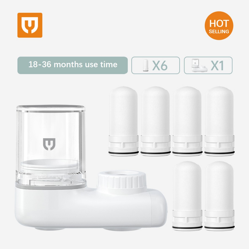 Xiaomi Youpin YINMI Water Purifier Faucet Tap Filter Washable Filters Easy to Install YM-R0100 - ( 6 Filter Set )