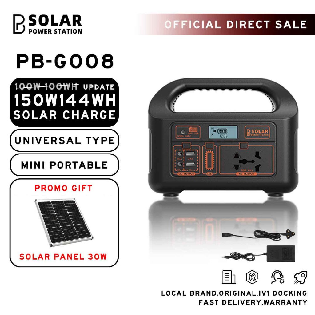 Power Station Solar Portable 220v 150w Original Outdoor Powerbank Solar Charger Generator Camping USB DC AC Output