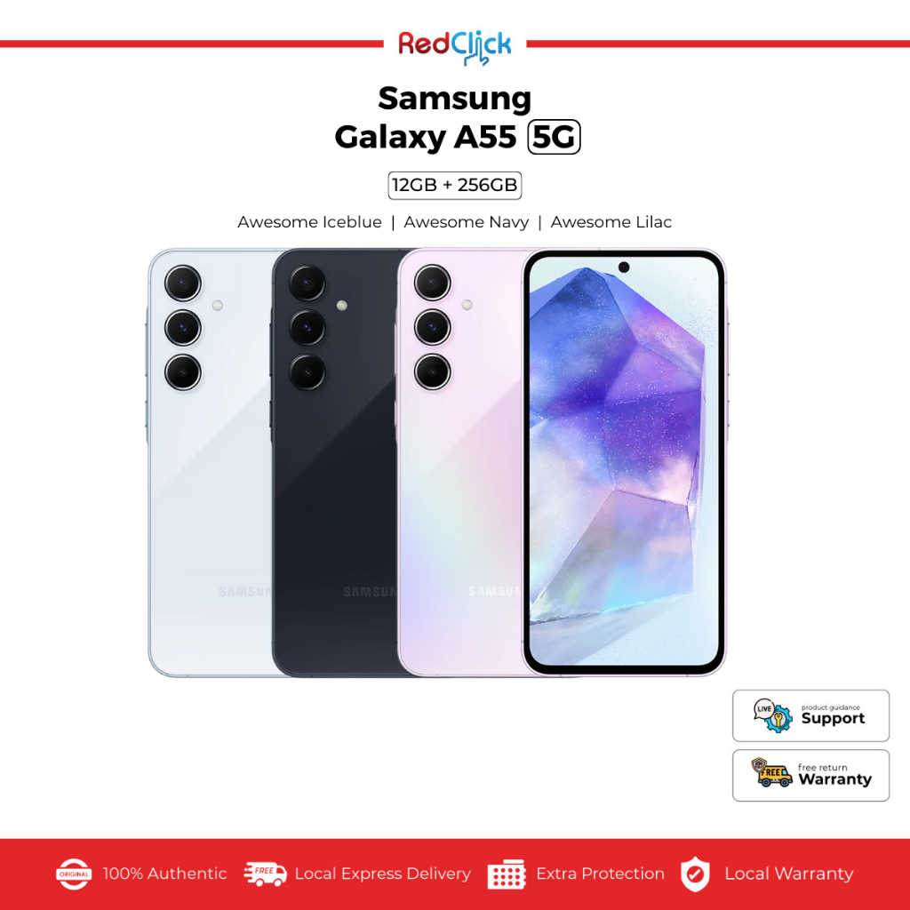 [HOT] Samsung Galaxy A55 5G (12GB+256GB) Original Samsung Malaysia Set