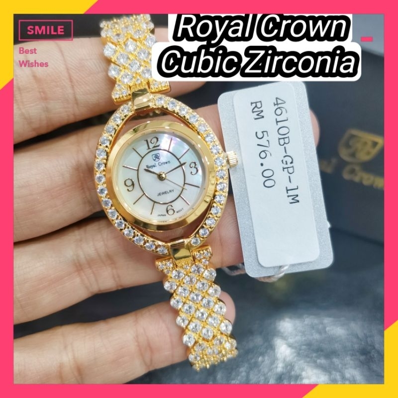 Jam Manik Royal Crown Jewellery Watch Cubic Zirconia