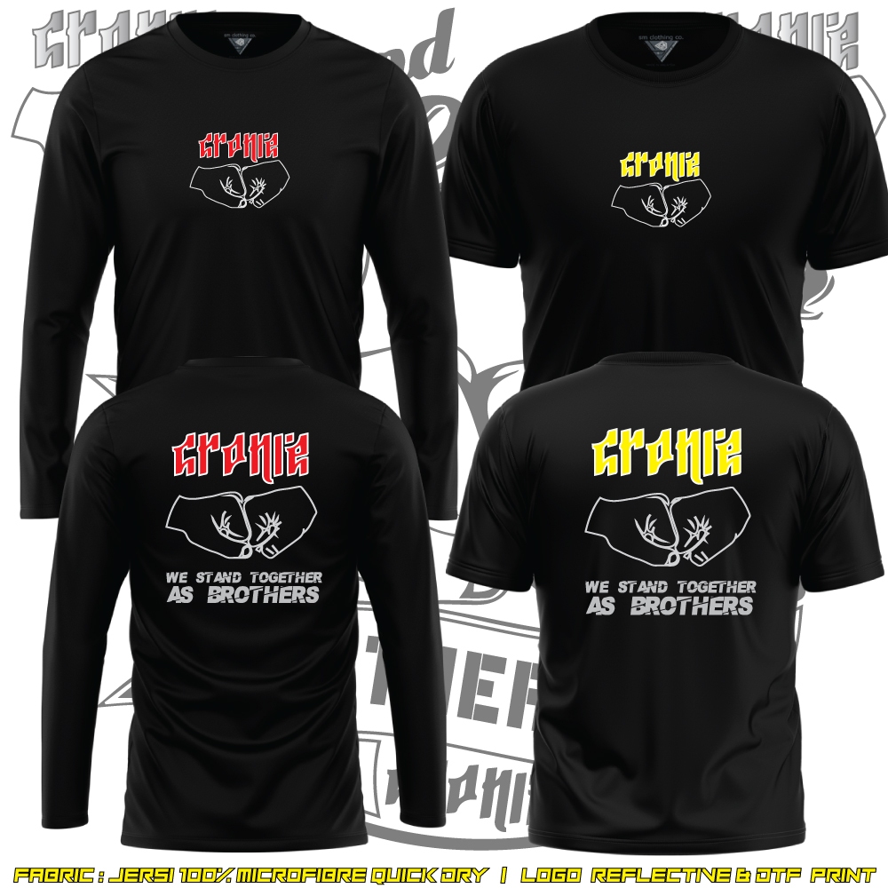 Tshirt CRONIE We Stand Together As Brothers pantul cahaya | Microfiber quick-dry jersey