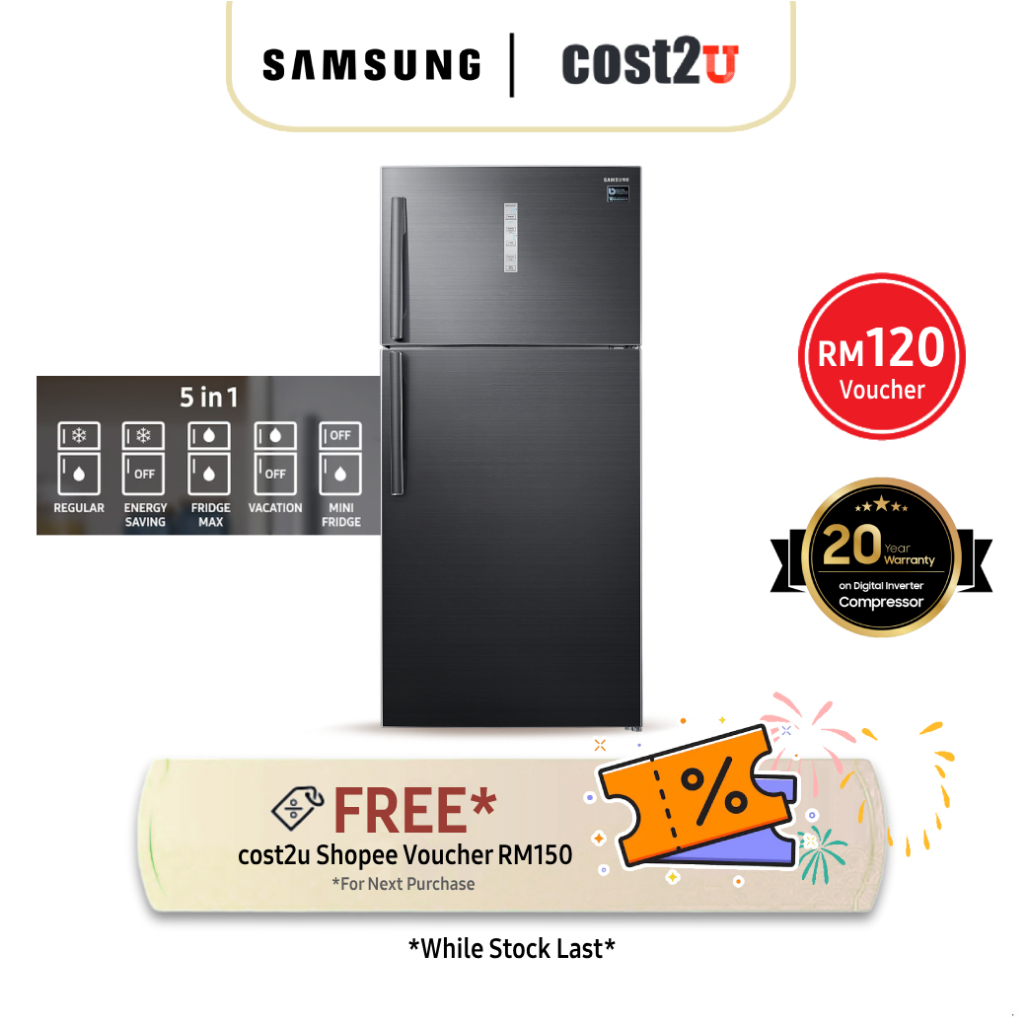 Samsung 771L Digital Inverter Twin Door TMF Refrigerator | RT62K7005BS/ME (Freezer Fridge Peti Ais Peti Sejuk 电冰箱