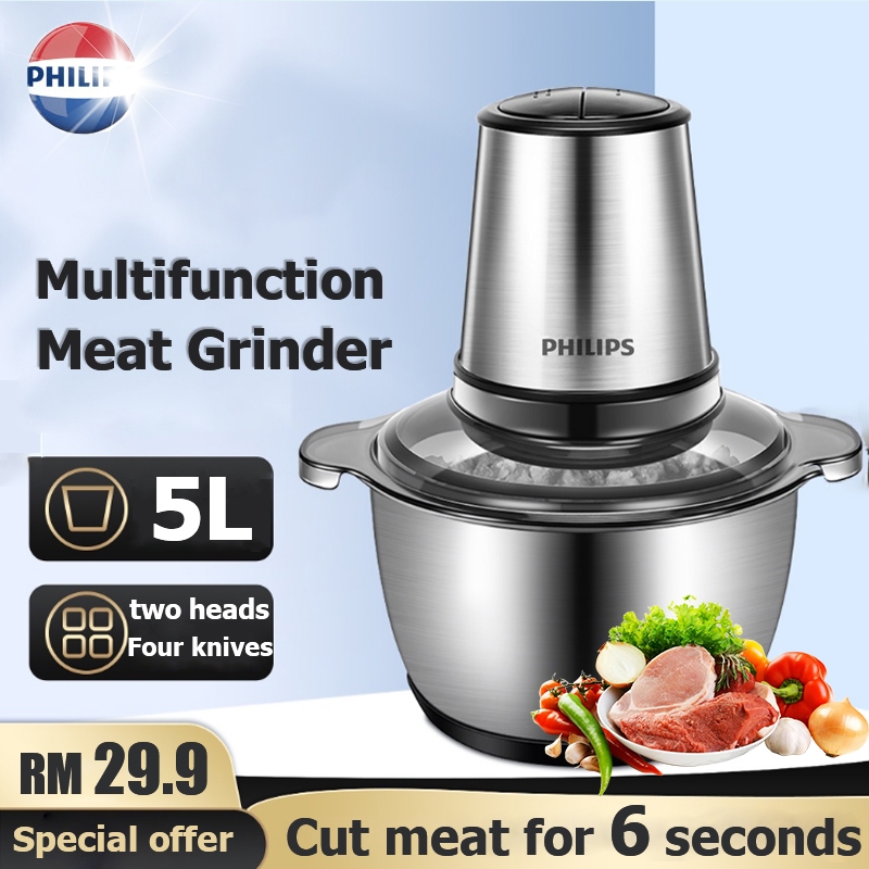 🔥Quickly mince meat in 3s🔥meat grinder 2/3/5L Stainless Steel Blender Chopper Blender food processor blender绞肉机