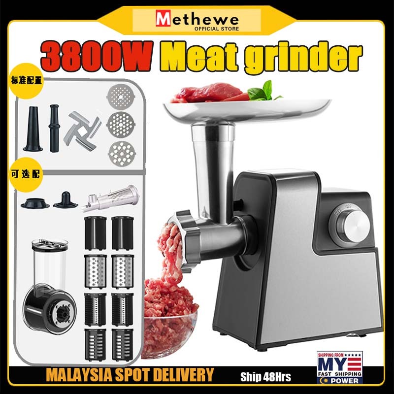 Electric Meat Grinder【🚛READY STOCK】Multifunction Stainless Steel Meat Mincer Home Commercial Meat Grinder 绞肉机