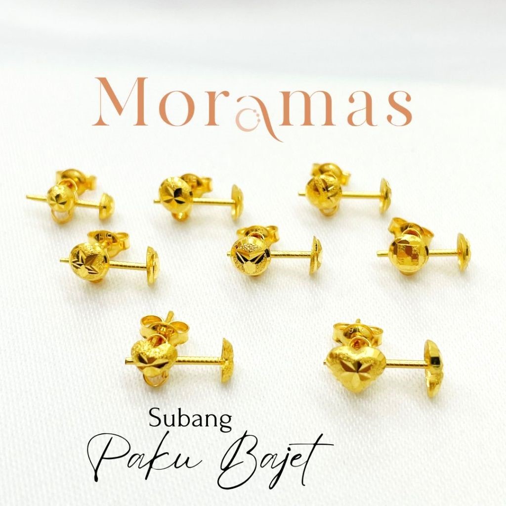 Moramas Stud Earrings 916 Gold/ Subang Paku Emas 916/ 耳钉916金 #Anting [1]