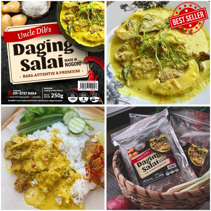 [TERMURAH 250gm!!] Daging Salai Frozen Nogori (Fast Delivery) Smoked Beef Homemade by Uncle Dib's