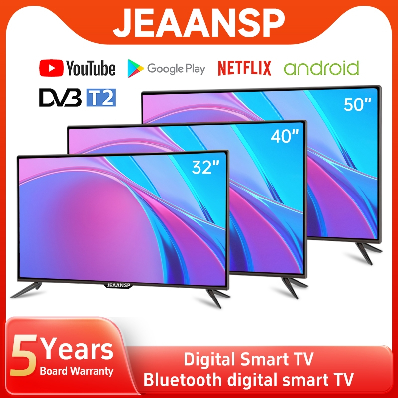 JEAANSP Digital Smart TV 32/40/43/46/50/55 Inch LED TV Android12 TV/WiFi/YouTube/MyTV/Netflix/Bluetooth DVB-T2