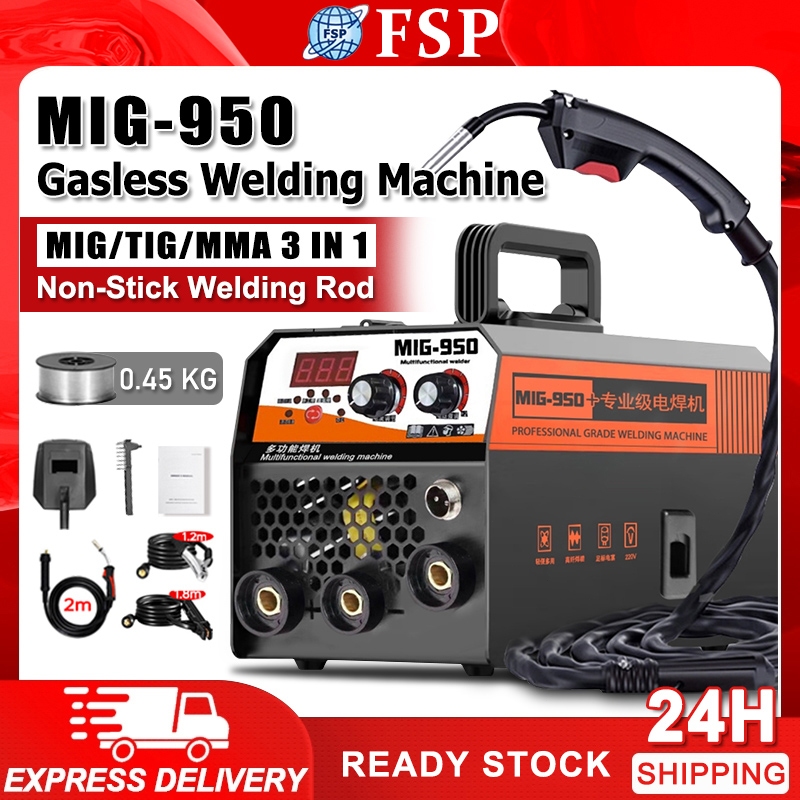 Mig-950 Portable Welding Machine Mig Complete Gasless Welding Machine Inverter Welding Set MIG/MMA/TIG 3 in 1