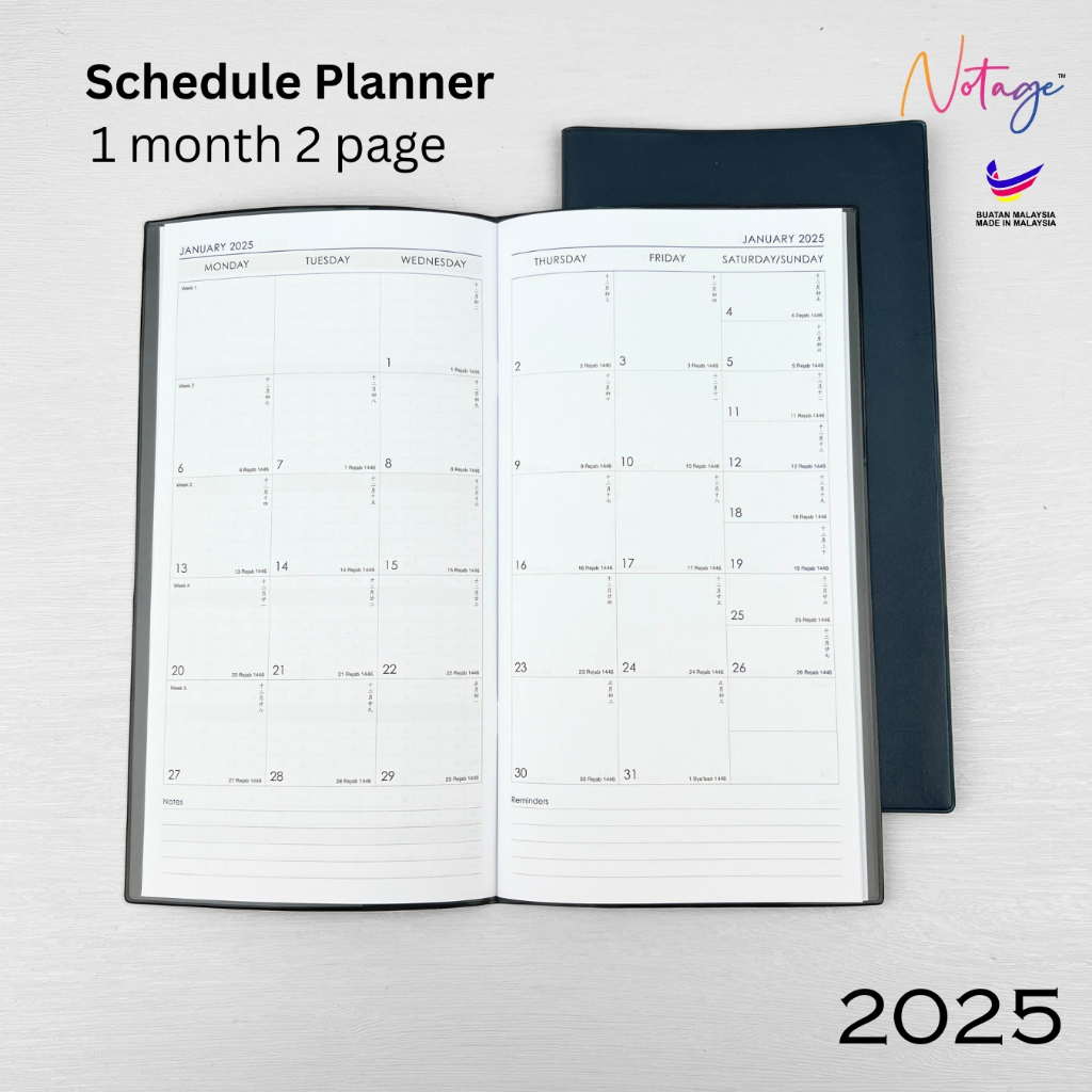 Schedule Planner 2025 Business style Corporate Planning Diary Table Desk Calendar Personal Planning Journal Notebook