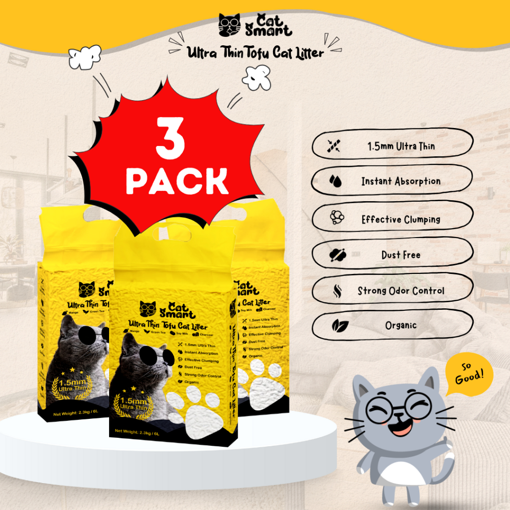 Super Odor Control 1.5mm Tofu Cat Litter Pasir Kucing Toilet Kucing Smart Cat豆腐猫砂