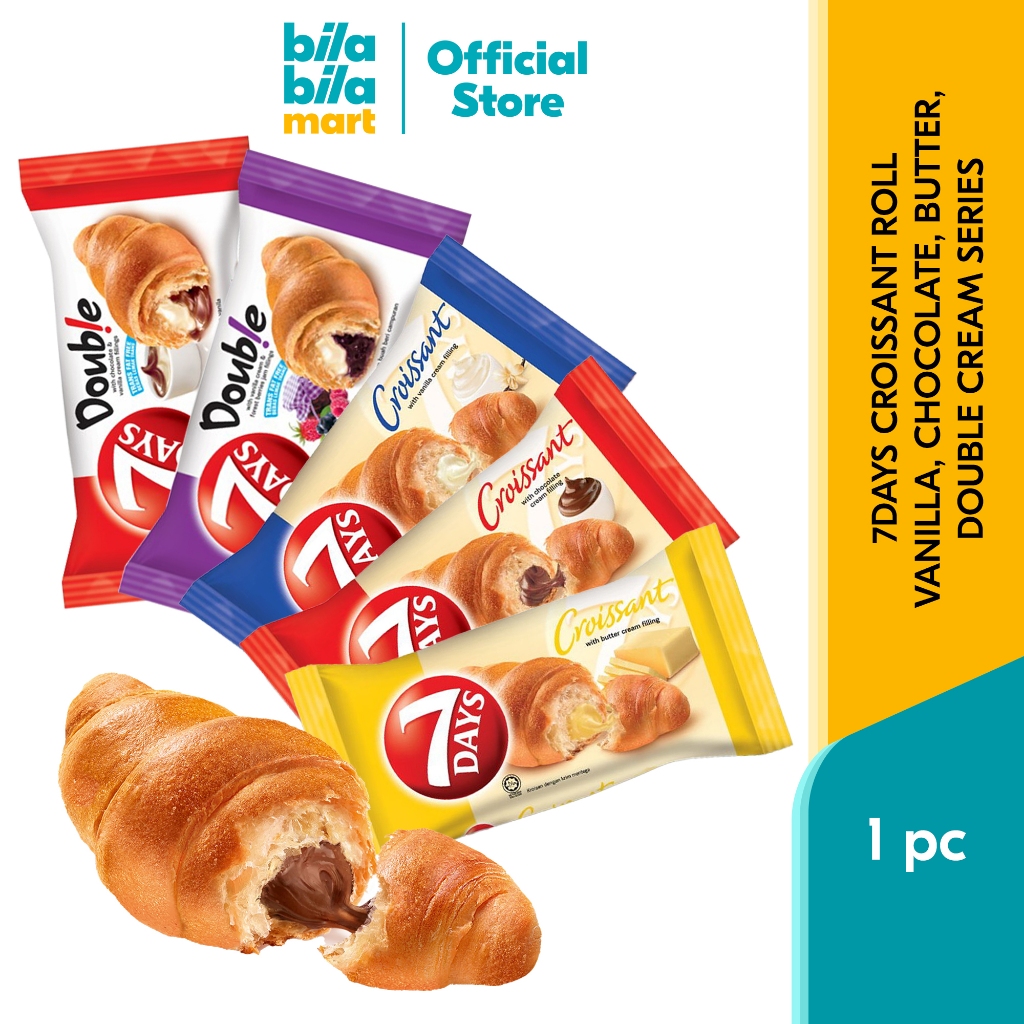 7DAYS Croissant Roll with Cream Filling (Butter Cream, Chocolate, Vanilla, Choc+Vanilla, Berries+Vanilla) Baked Pastry
