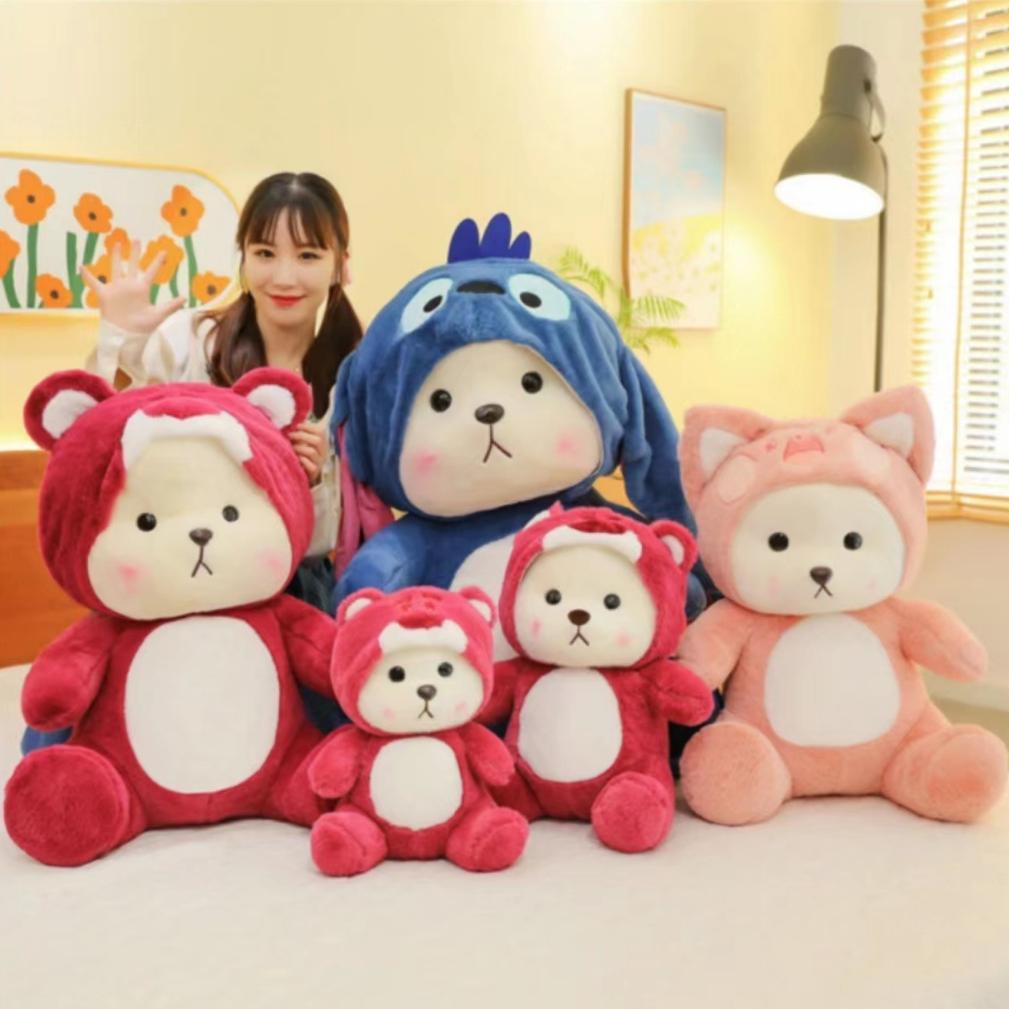 Malaysia stock Cute stitch plushie TeddyTales Pink Teddy Bear Plush Toy Doll holiday gift Soft Baby Pillow